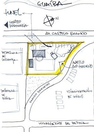 Esquema da implantação do espaço de triagem Profetas da Ecologia 2