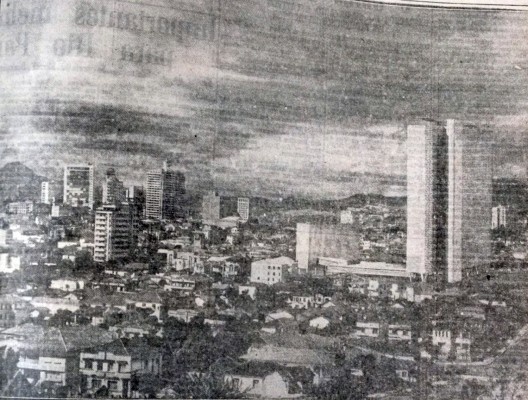 Conjunto JK, montagem veiculada pela imprensa local da época, Belo Horizonte MG Brasil, 1951. Arquiteto Oscar Niemeyer