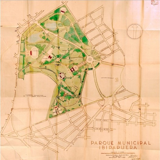 Parque Municipal Ibirapuera. Planta do projeto de 29 de novembro de 1933