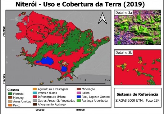 Mapa de uso e cobertura da terra em Niterói no ano de 2019