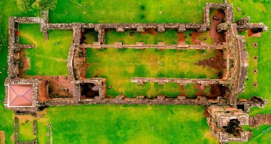 Vista aérea dos remanescentes da Igreja de São Miguel Arcanjo