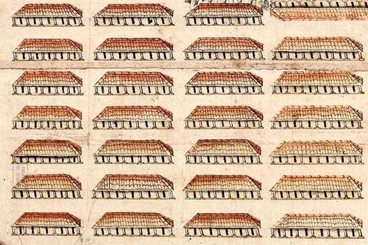Plano de San Juan Bautista, detalhe da Casa de índios