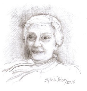 Retrato de Maria Saleme de Burnichon, desenho de Sylvia Dobry