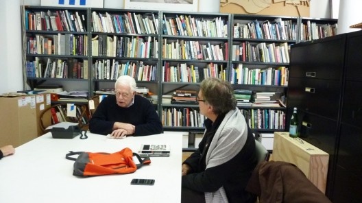 Peter Eisenman e Sérgio Marques durante a entrevista;