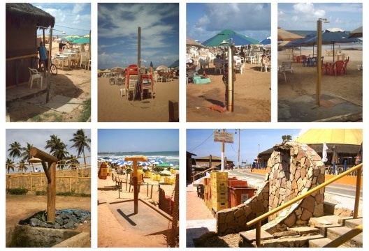 Fig. 9 – Sucessão de modelos de ducha, em grau crescente de cuidado. Salvador, 2006-7.