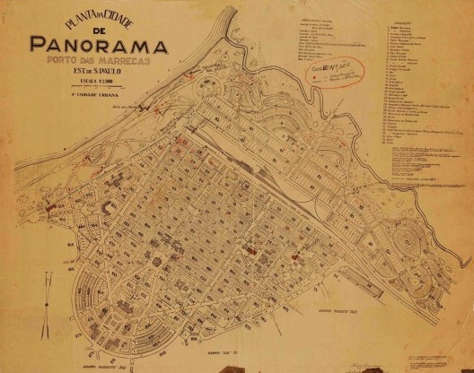 Planta da Cidade de Panorama SP, 1ª unidade urbana de 1946