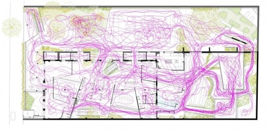 Wish School, demarcação de trajetos e apropriação dos espaços, São Paulo SP Brasil, 2016. Arquitetos Alexandre Gervásio, Erico Botteselli, Lucas Thomé e Pedro de Bona / Grupo Garoa Arquitetos Associados