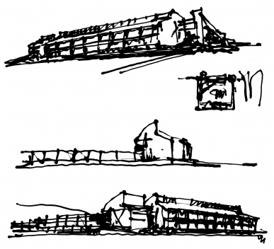 Campus Lagoa do Piau, croquis, Caratinga MG. Arquiteto Sylvio Emrich de Podestá, 2006