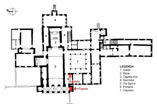 Convento de Santo Antônio, planta esquemática, Cairu BA