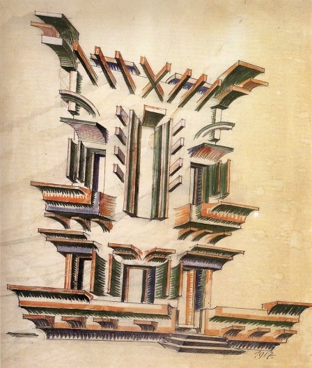 Pavel Janák, Croquis para um monumento aos sacrifícios da guerra, 1917