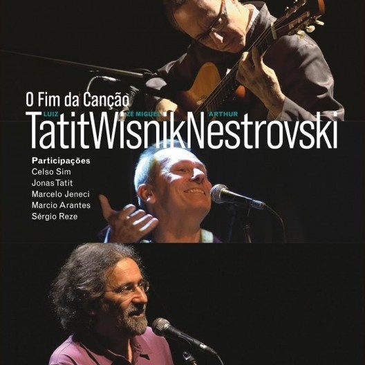 Capa do DVD “O fim da canção”, de Arthur Nestrovski, José Miguel Wisnik e Luis Tatit, selo Sesc, 2013