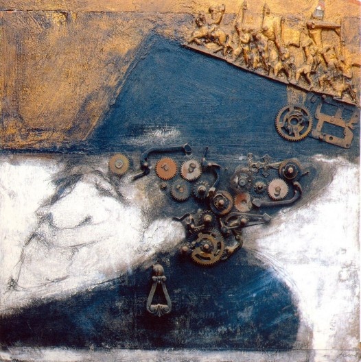 Marchadeira das famílias bem pensantes, polimatérico s/ madeira, 40x39cm, 1965. Coleção Carlos Lemos