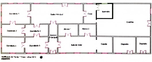 Planta da casa com banheiro, 1910