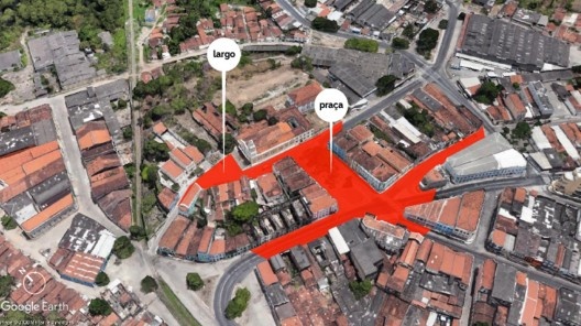 Mapa do largo São Frei Pedro Gonçalves e praça Antenor Navarro
