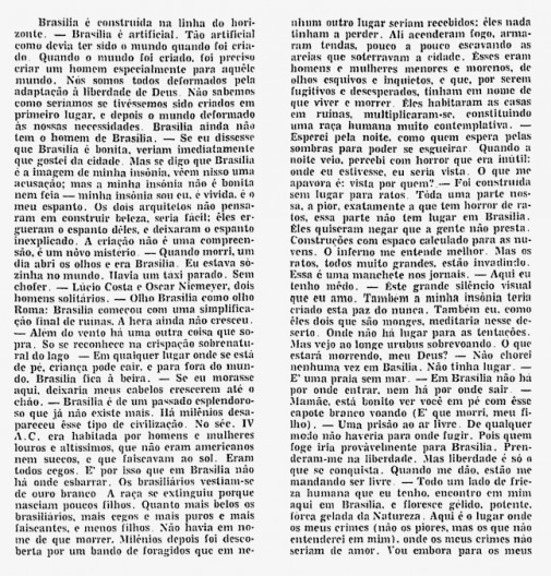 LISPECTOR, Clarice. Nos começos de Brasília. Jornal do Brasil, Caderno B, Rio de Janeiro, 20 jun. 1970, p. 2