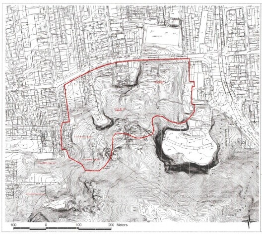 Desenho indicando área de intervenção do Favela-Bairro da favela Matriz/Queto, 2003