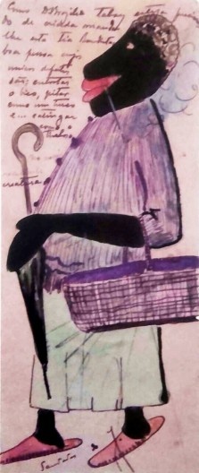 Tia Benedita, nanquim de Monteiro Lobato