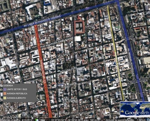 Setor 1 do Bairro Universitário, Avenidas República e Ejército, Santiago do Chile
