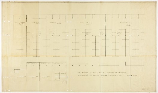 Projeto expositivo para o pavilhão da 1ª Bienal, arquiteto Jacob M. Ruchti