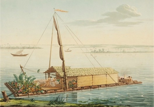 Embarcação de Humboldt e seus companheiros de expedição