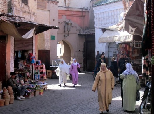 Rua da velha medina de Marrakesh, Marrocos