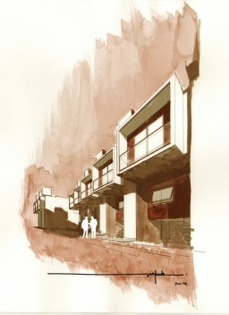 Aquarela - Vista interna do conjunto