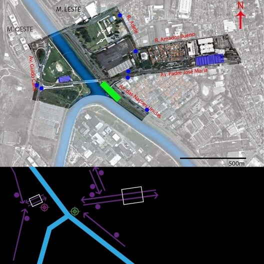 Mapa para localização da microacessibilidade por ônibus e diagrama