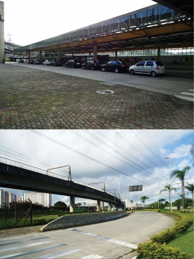 Terminal de Ônibus Guido Caloi situado positivamente na saída/entrada ao corpo de estação do metrô auxiliando na legibilidade na intermodalidade entre metrô-trem/ônibus, mas recuado significadamente da única via de acesso