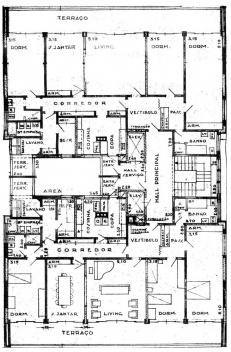 Fig.11 - Edifício Betty, São Paulo, Rino Levi, 1946. Planta tipo