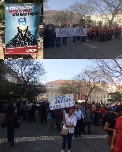 Manifestações de protesto ocorridas no dia da comemoração anual do término da Ditadura em Portugal (1974) contra a atual dinâmica da especulação imobiliária na cidade de Lisboa, que tem privilegiado o turista em detrimento das condições de arrendamento do
