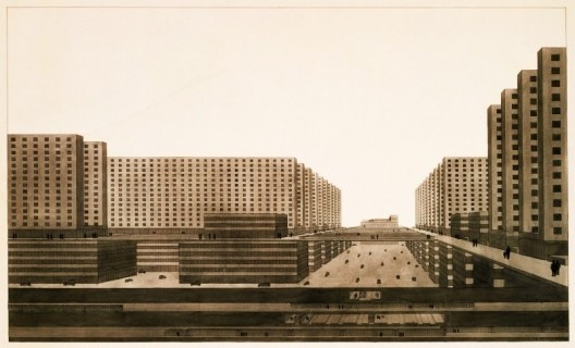 Ludwig Hilberseimer, projeto da Cidade Vertical, 1927