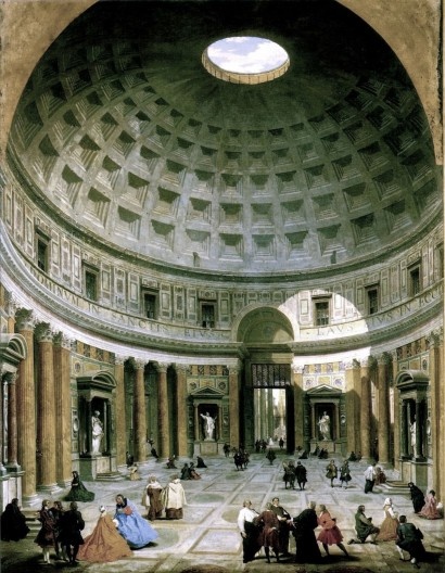 Interior do Panteão no século 18, pintura de Giovanni Panini