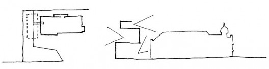 Museu da Diversidade Sexual, esquemas de relação entre volumes. Hereñú + Ferroni Arquitetos, 2014