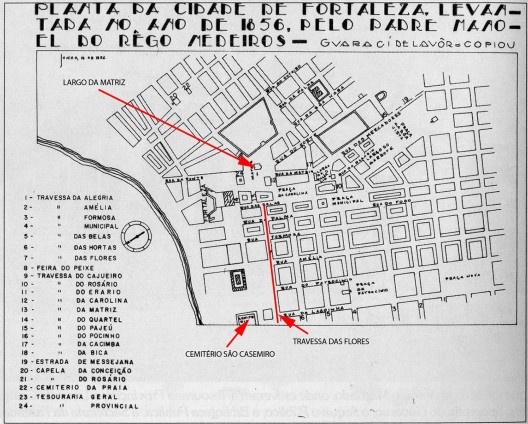 Planta da Cidade de Fortaleza, levantada no ano de 1856, pelo padre Manoel do Rêgo Medeiros