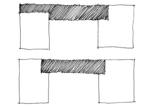 Casa Geraldo D’Estefani, desenho esquemático da circulação, 1950