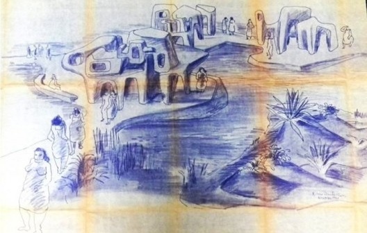 Projeto paisagístico de Burle Marx para o Pavilhão de Exposições do Parque Anhembi, dos arquitetos Jorge Wilheim e Miguel Juliano