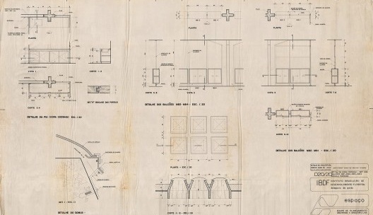 Instituto Brasileiro de Desenvolvimento Florestal/ Instituto Brasileiro do Meio Ambiente e dos Recursos Naturais Renováveis, Goiânia Goiás Brasil, prancha D20/20: detalhe do projeto. Arquiteto Fernando Rabelo