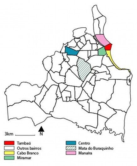 Tambaú destacado no mapa do município