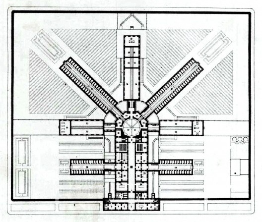 Planta da penitenciária de Lima em 1865