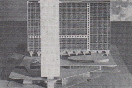 Conjunto JK, perspectiva, Belo Horizonte MG Brasil, 1951. Arquiteto Oscar Niemeyer