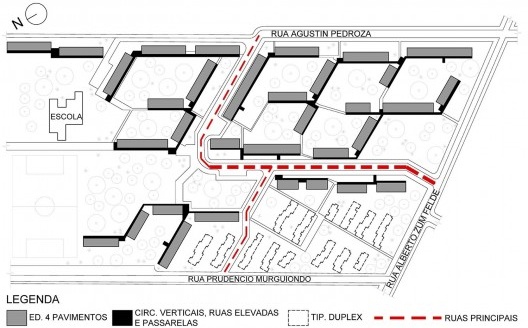Implantação da Zona 1 da Cooperativa Habitacional José Pedro Varela em Montevidéu, Uruguai, 1971. Instituto de Assistência Técnica Centro de Assistência Técnica e Social