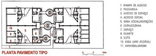 Planta do pavimento tipo do edifício Tinguá
