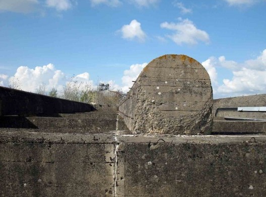 Detalhe das vigas de concreto