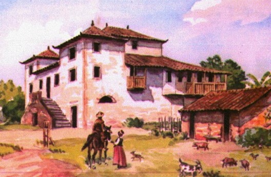 Engenho Megaípe, Jaboatão dos Guararapes PE, demolido em 1928. Ilustração de Fedora do Rego Monteiro Ferraz