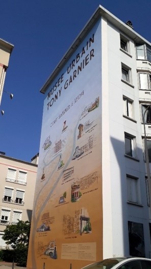 Museu Urbano Tony Garnier, painel sinal ético, Lyon, França