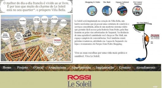 Prospecto de propaganda publicitária de empreendimento residencial Rossi