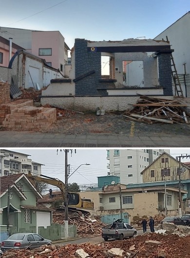 Edificações neocoloniais demolidas