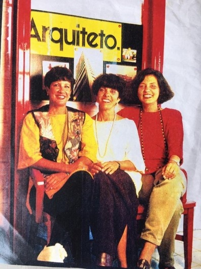 Da direita para a esquerda, Kátia Costa, Ana Lúcia Barros e Suely Maciel do ArqGrupo, 1982