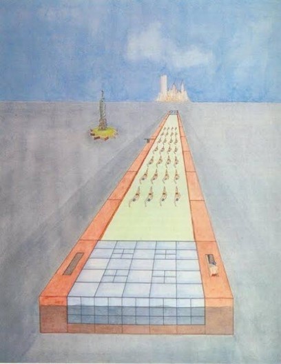 Rem Koolhaas, Arrival Floating Pool after 40 years of crossing the Atlantic