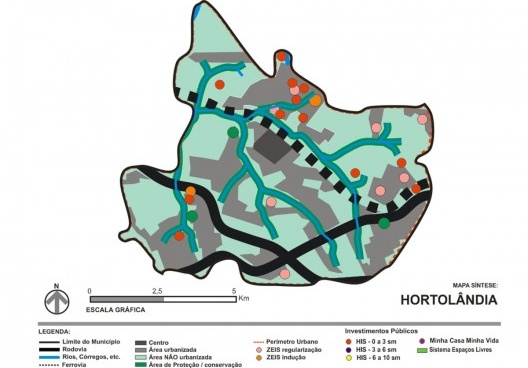 Mapa de localização de investimentos públicos
